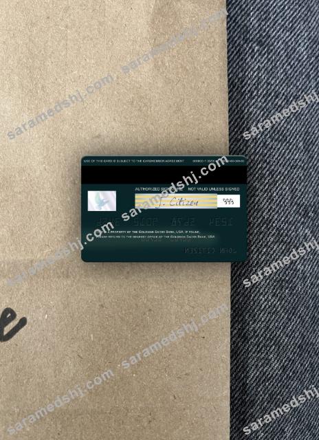 USA Goldman Sachs Bank visa card photolook back